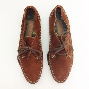 Boho Leather Lace Up Moccasin Loafer Size 8